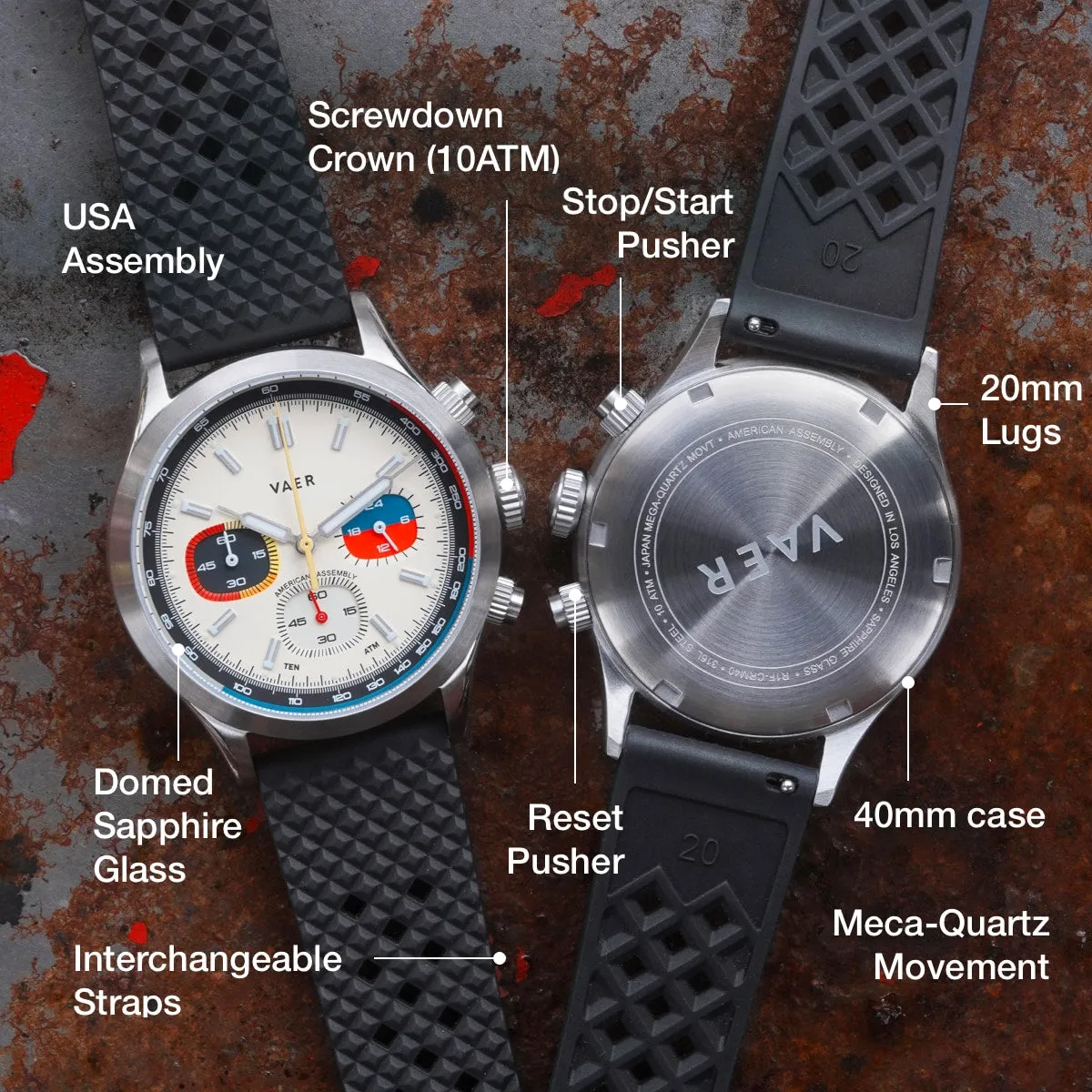 R1 USA Rally Chronograph - Cream 40mm