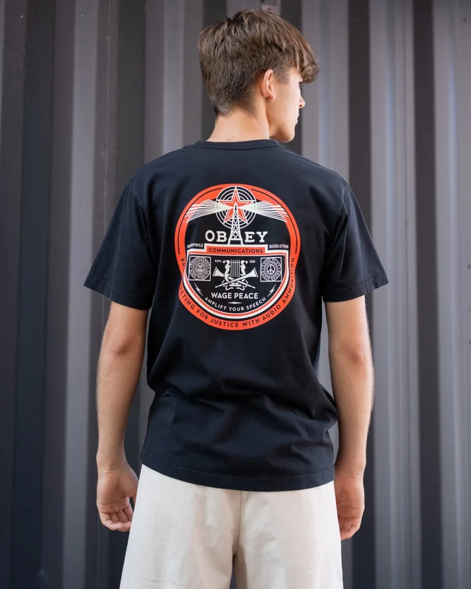 Radio Tower Tee - Faded Black