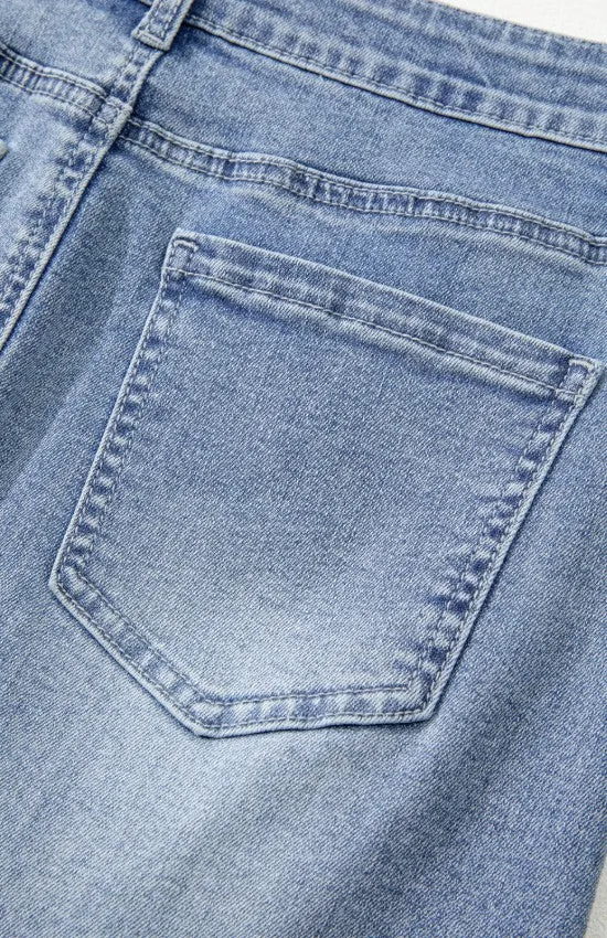Raw Hem Heart Denim Skirt