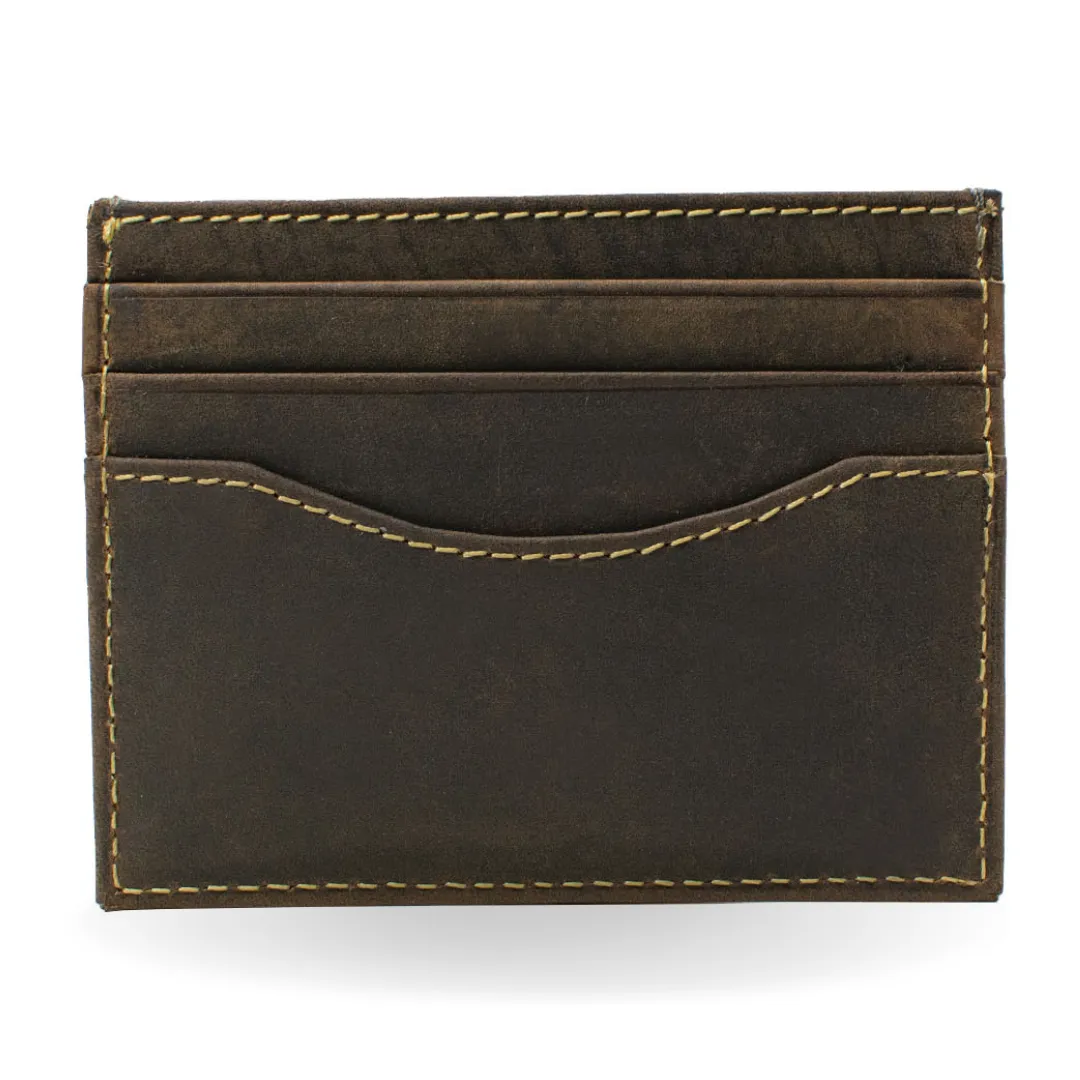 Reed Distressed Leather Card Holder by Nickel Smart®