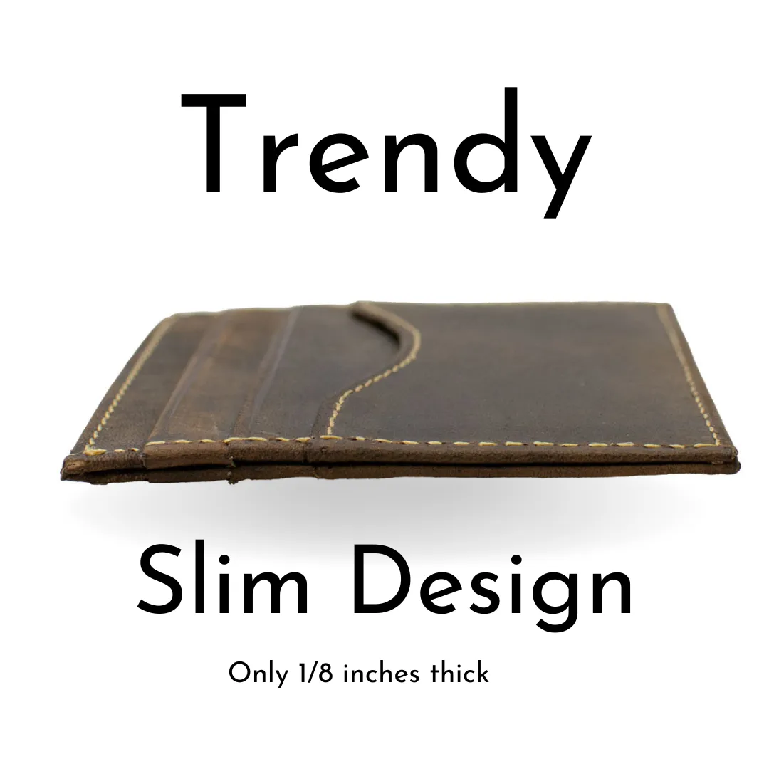 Reed Distressed Leather Card Holder by Nickel Smart®