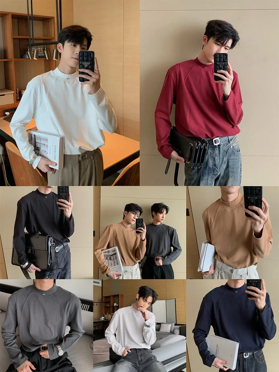 Regular-fit Long-sleeve Bottoming Basic Shirt