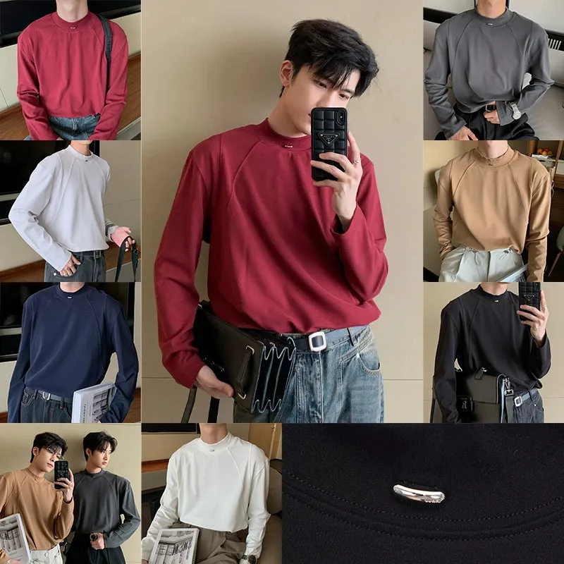 Regular-fit Long-sleeve Bottoming Basic Shirt