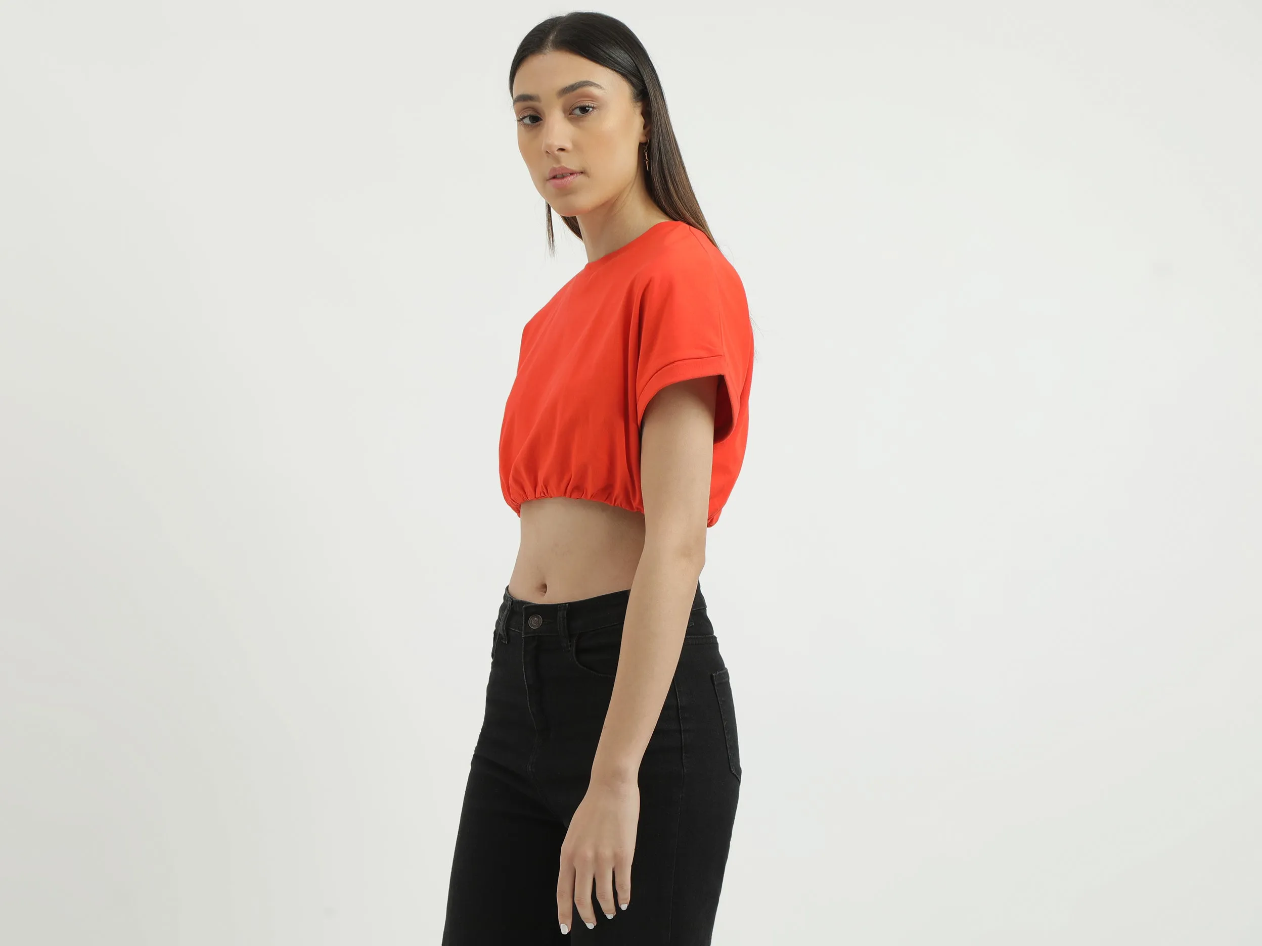 Regular Fit Round Neck Solid Top