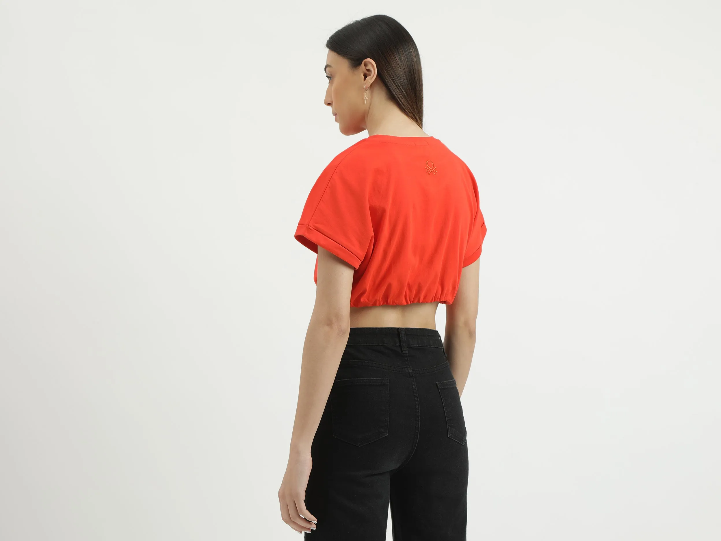 Regular Fit Round Neck Solid Top