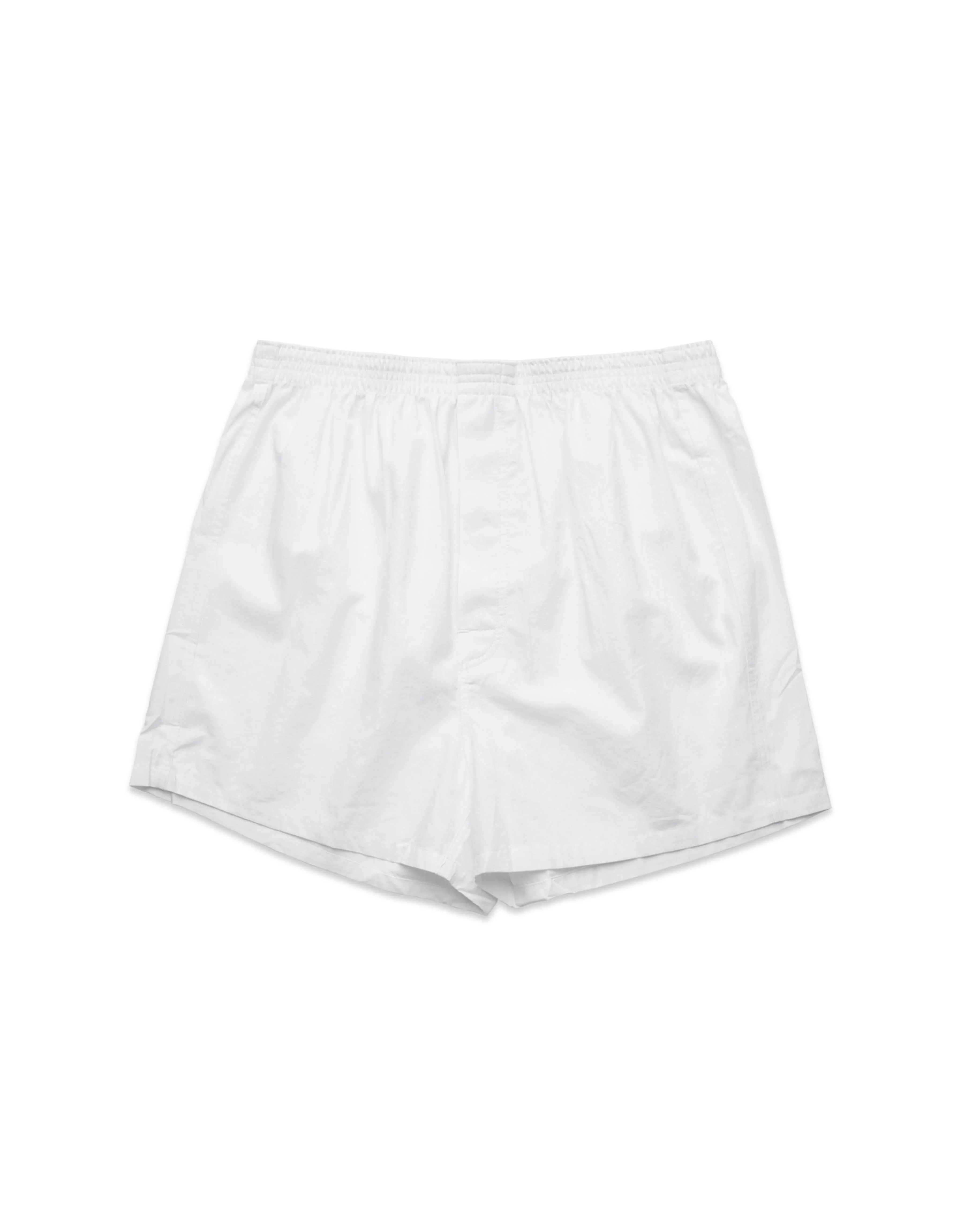 Relaxed Fit Woven Cotton Boxer Shorts - White
