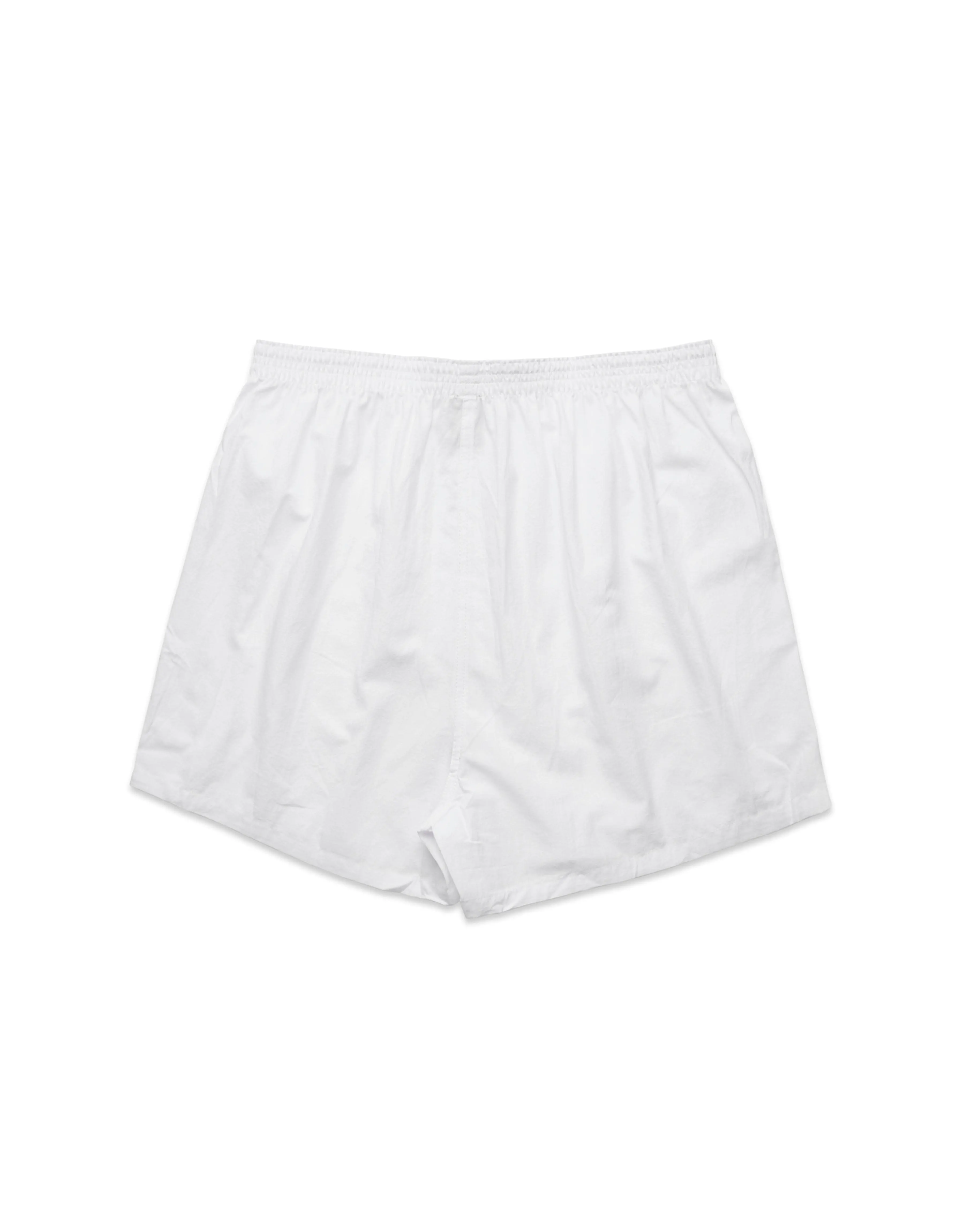 Relaxed Fit Woven Cotton Boxer Shorts - White
