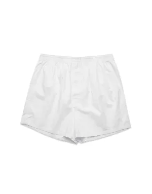 Relaxed Fit Woven Cotton Boxer Shorts - White
