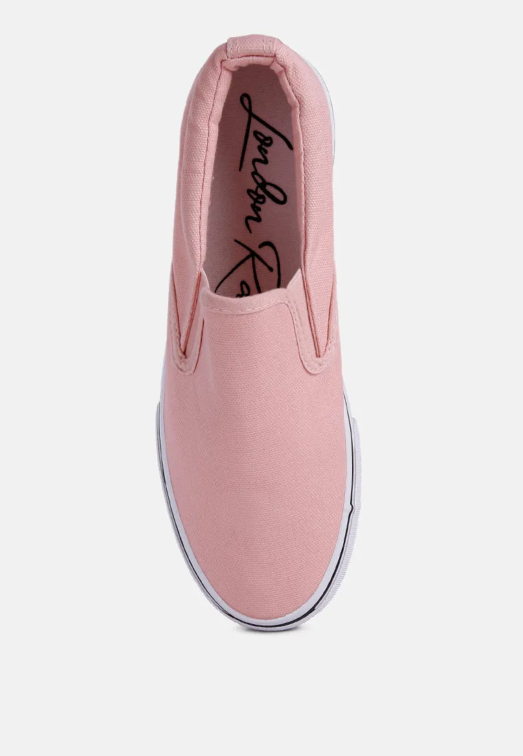 Riddler Pink Slip On Canvas Sneakers