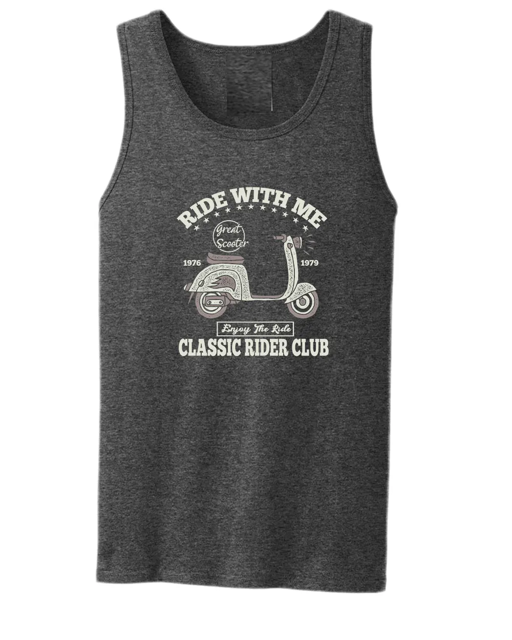 Ride with me classic rider club motorcycle tank top