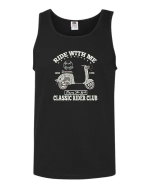 Ride with me classic rider club motorcycle tank top