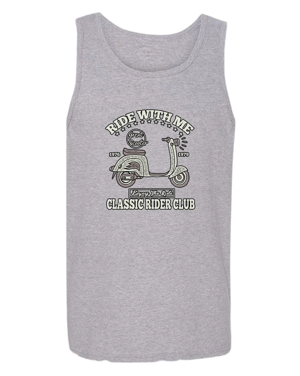 Ride with me classic rider club motorcycle tank top