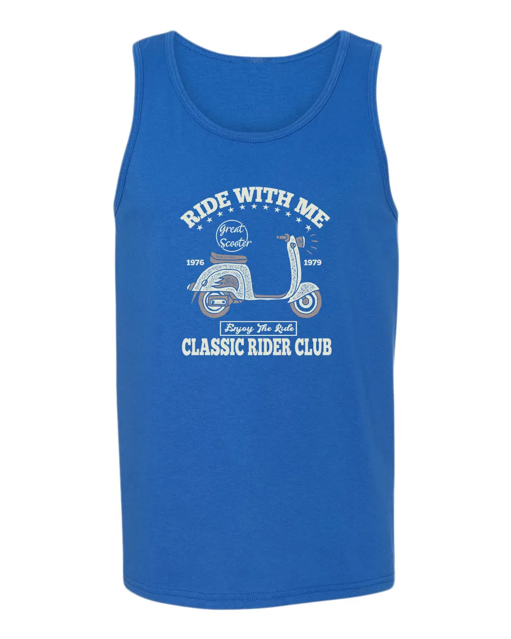 Ride with me classic rider club motorcycle tank top