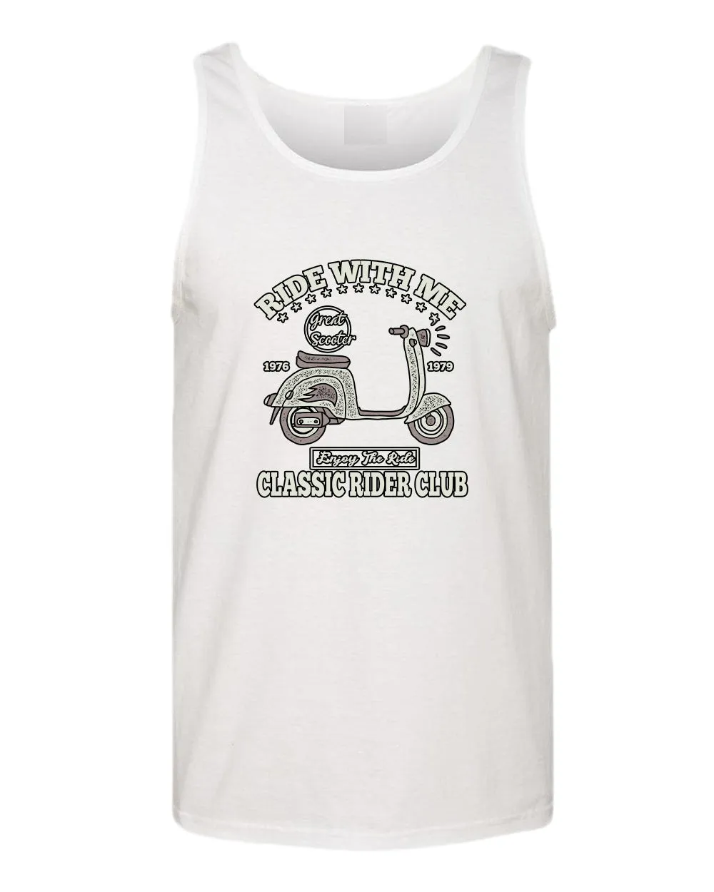 Ride with me classic rider club motorcycle tank top