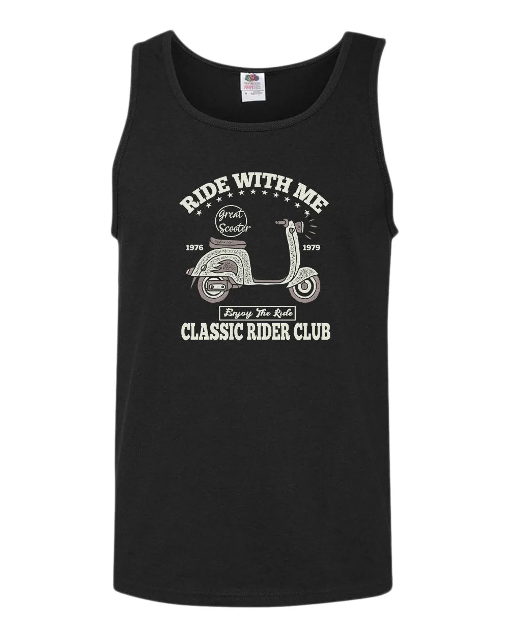 Ride with me classic rider club motorcycle tank top