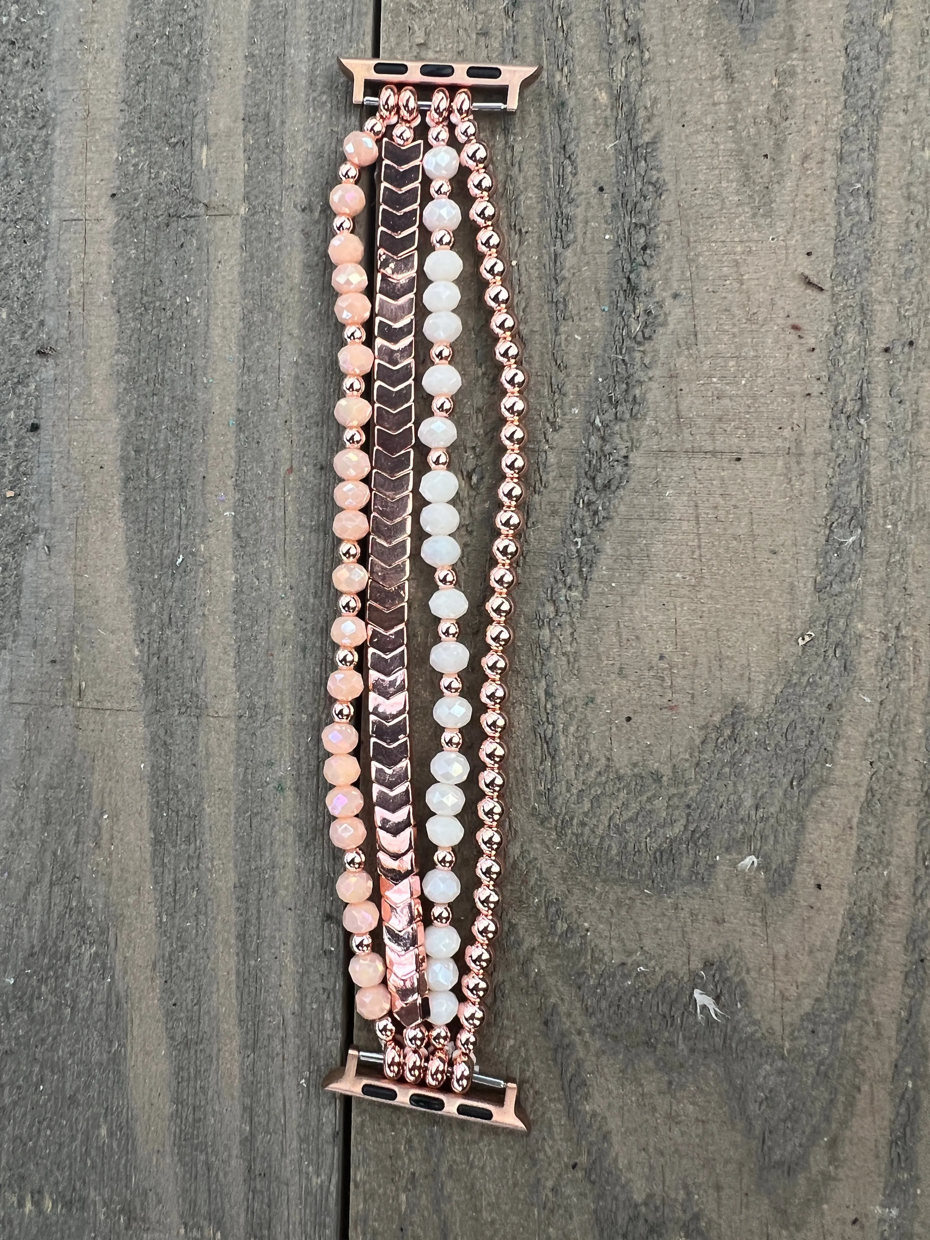 Rose Gold Arrow Beaded Stretch Smart Watch Band