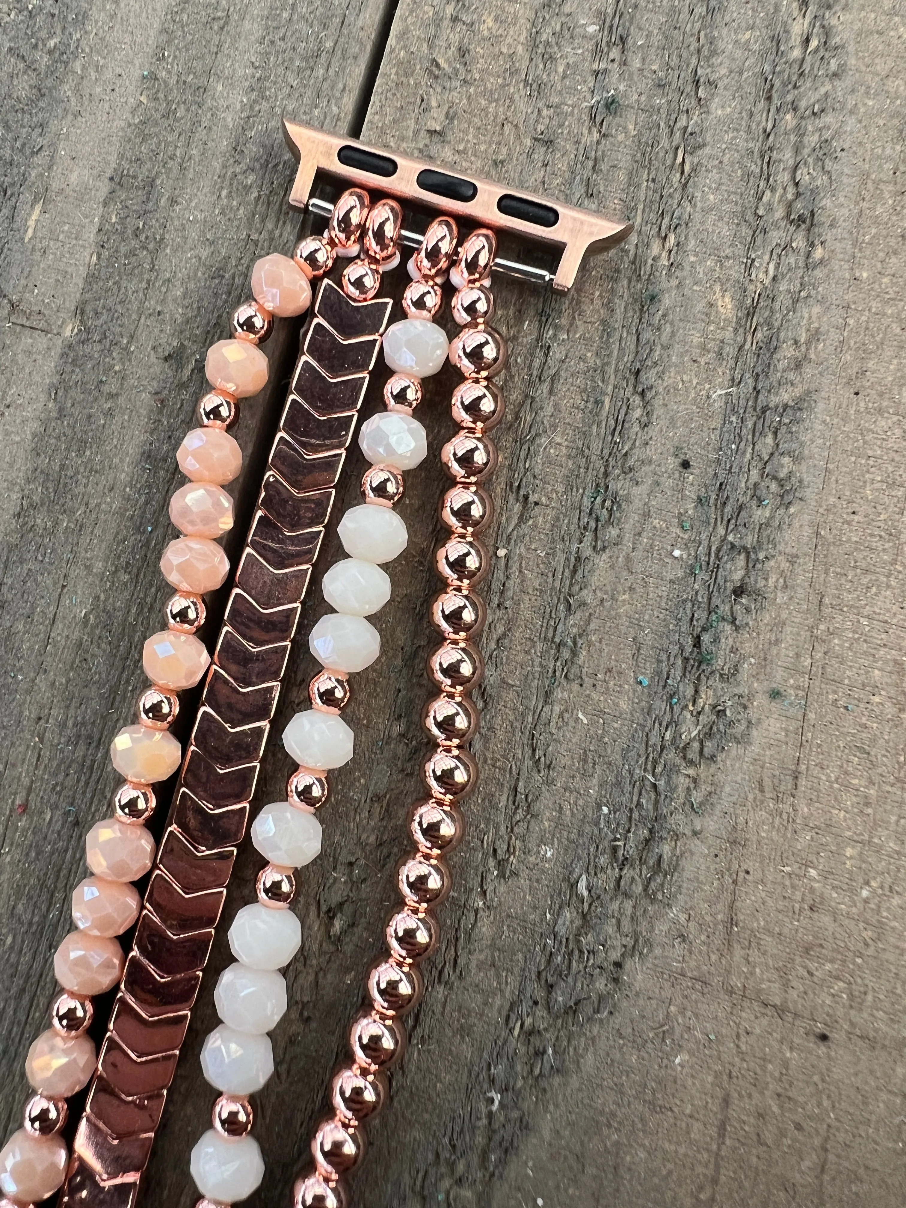 Rose Gold Arrow Beaded Stretch Smart Watch Band