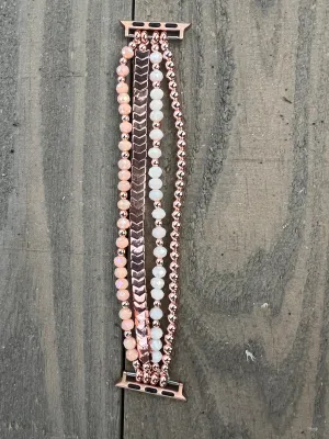 Rose Gold Arrow Beaded Stretch Smart Watch Band
