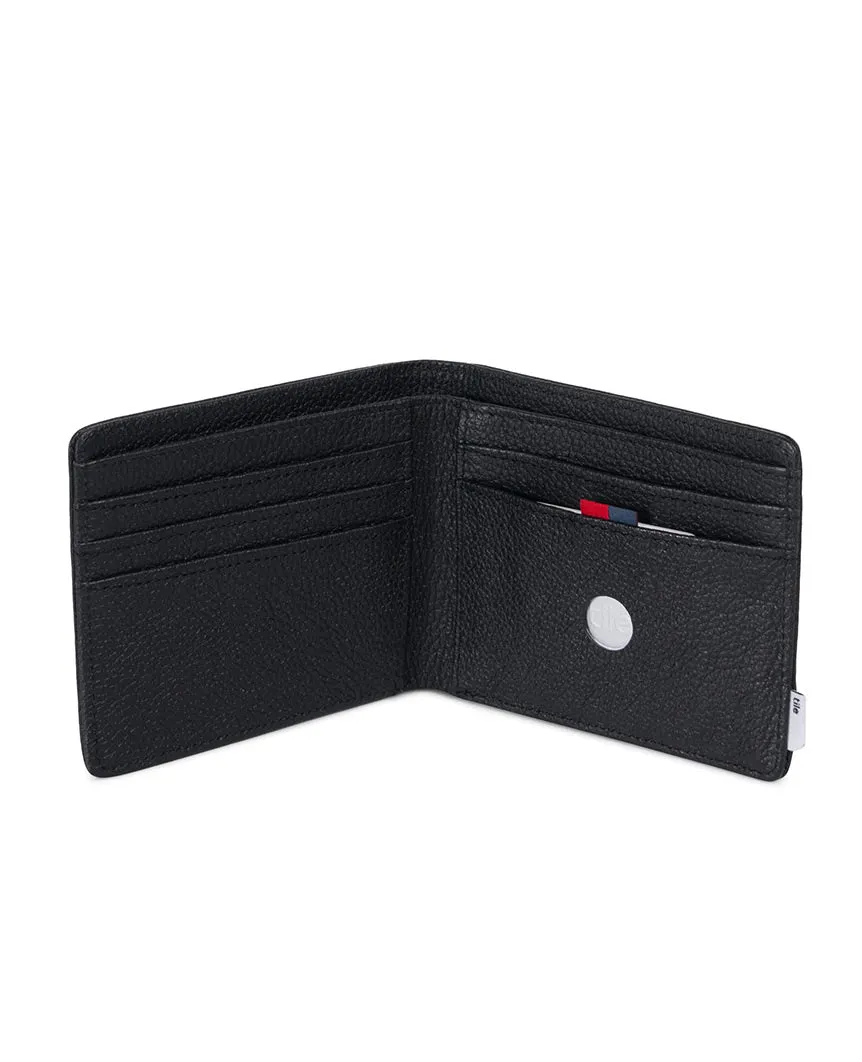 Roy Wallet Leather Tile Black Pebbled Leather