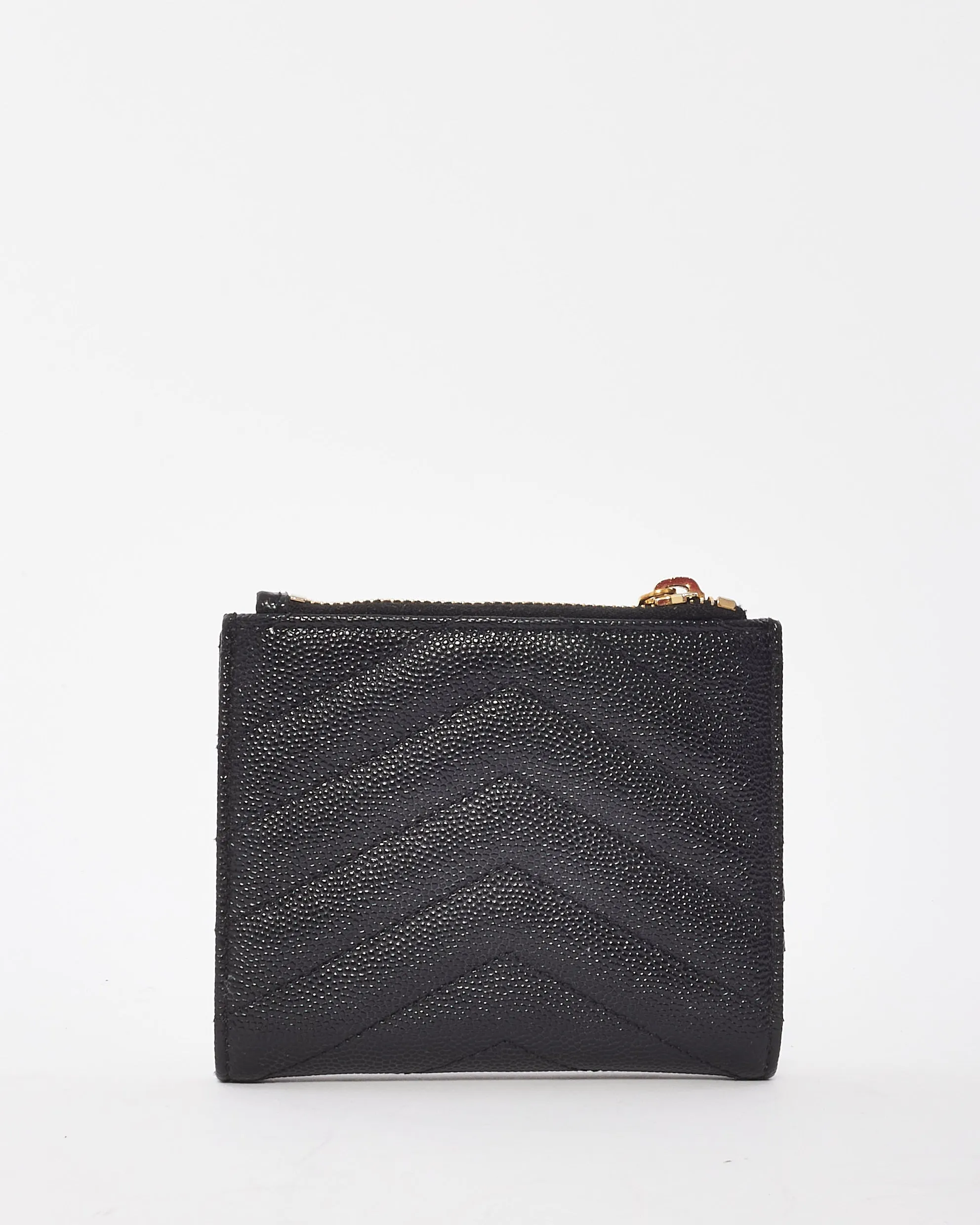 Saint Laurent Black Matelasse Cassandre Bi-Fold Wallet