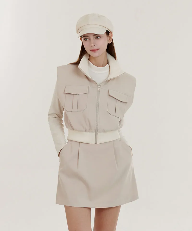 [Sample Sale] Q.C PLAY: Pintuck Pocket A-Line Balloon Skirt [Inner Pants Built-in] - 2colors