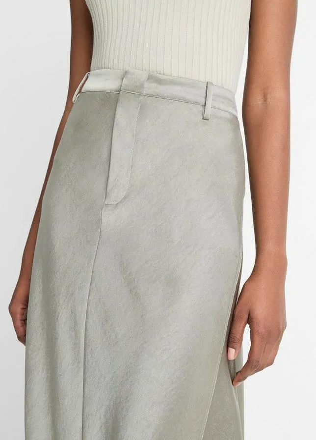 Satin A-Line Trouser Skirt