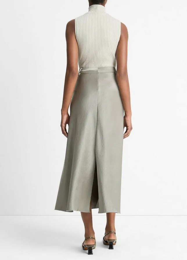 Satin A-Line Trouser Skirt