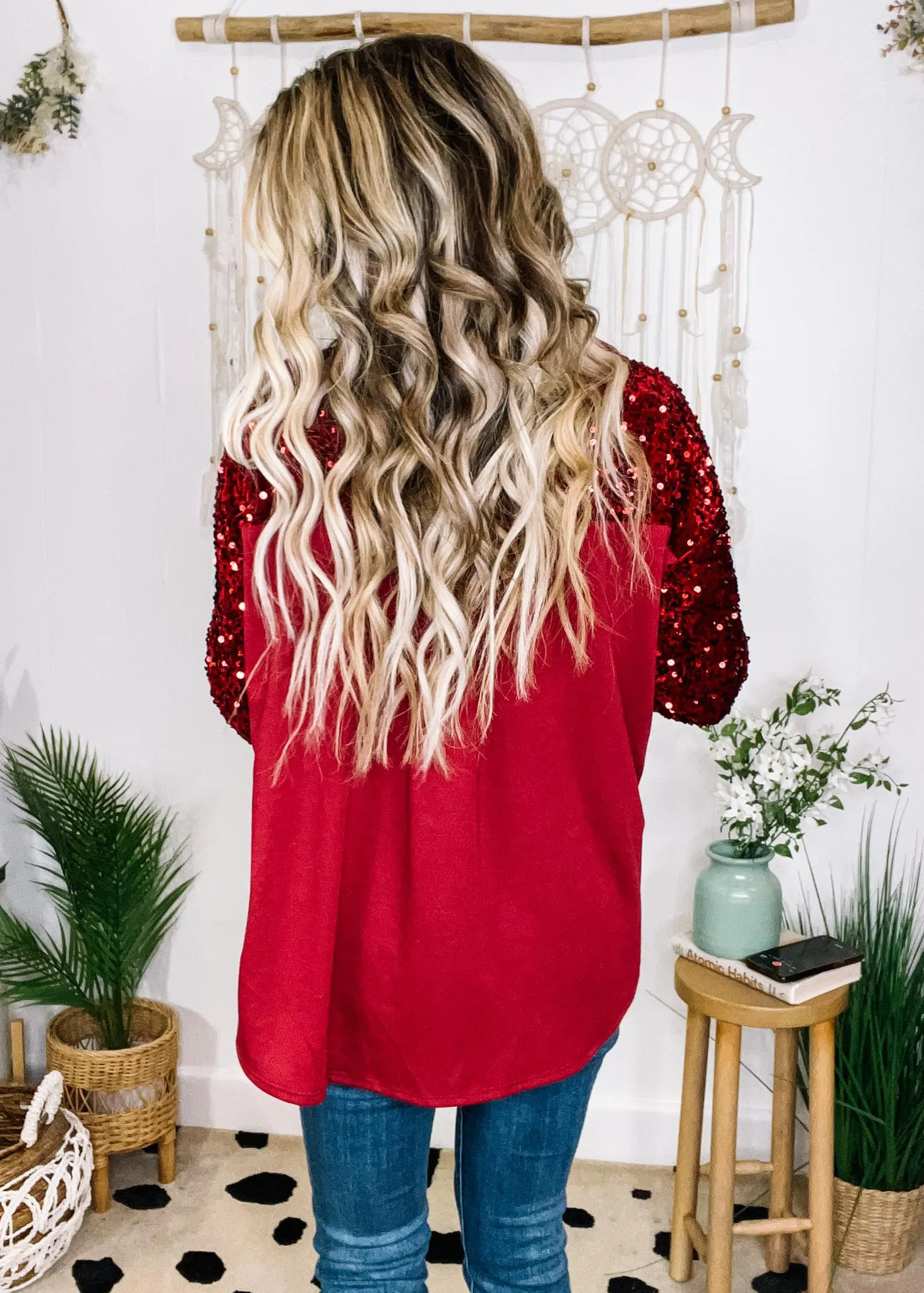 Sequin Contrast Shacket