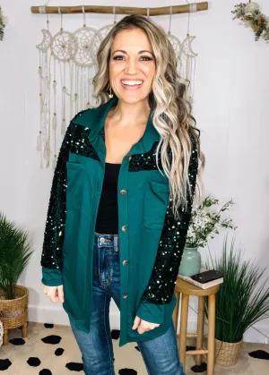 Sequin Contrast Shacket