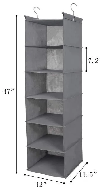 Six Shelf Hanging Closet Organizer