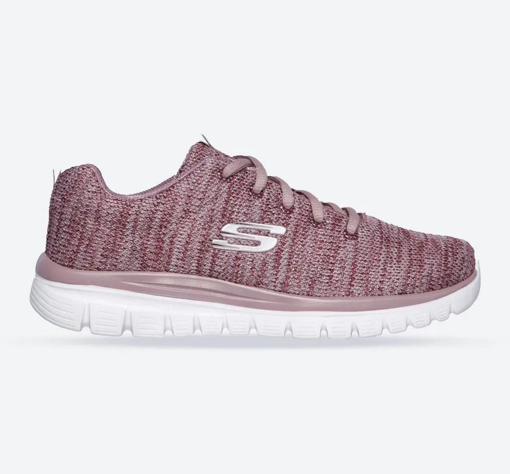 Skechers 12614 Graceful Twisted Fortune Sneakers für Damen, weite Passform, Mauve