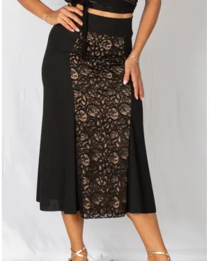 Skirt / Black With Lace