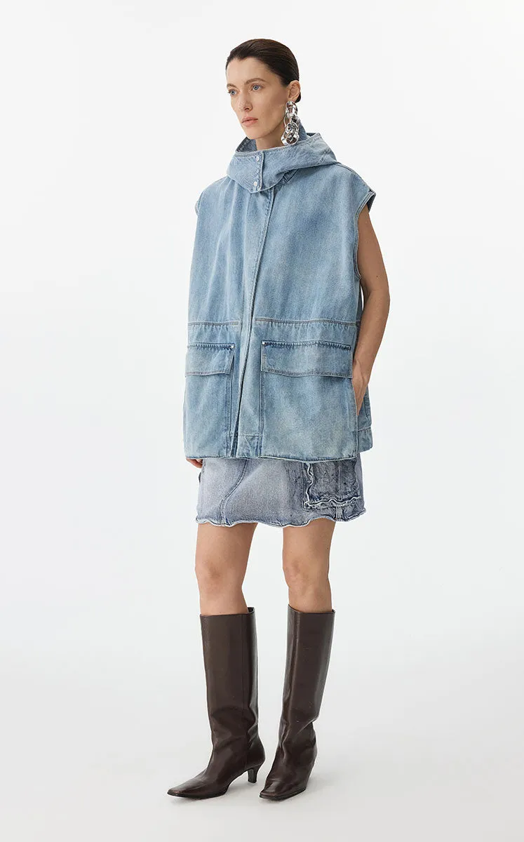 Skirt / JNBY A-Line Denim Mini Skirt