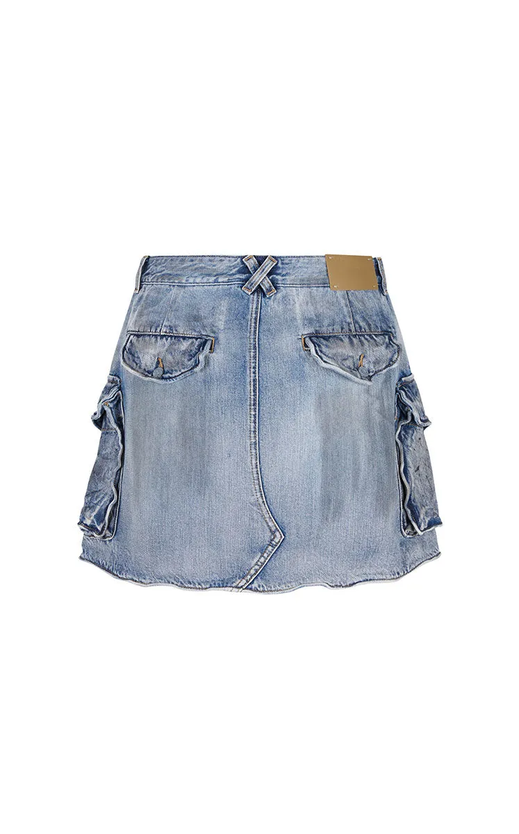 Skirt / JNBY A-Line Denim Mini Skirt