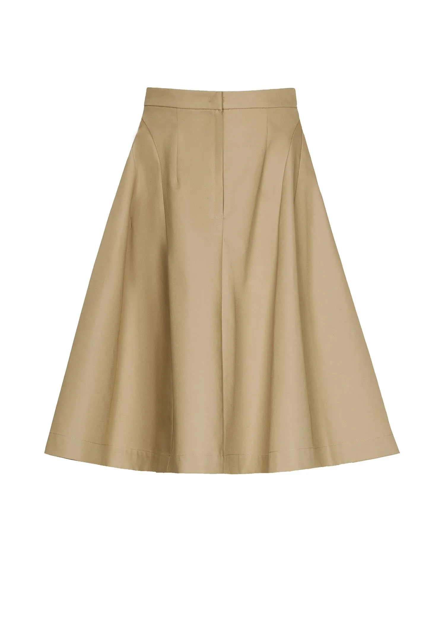 Skirt / JNBY Solid Midi A-Line Skirt (100% Cotton)