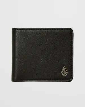 Slim Stone Small Wallet - Black