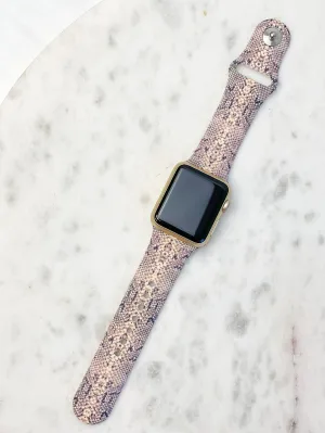 Snakeskin Print Silicone Watch Band - S/M Gray Multi
