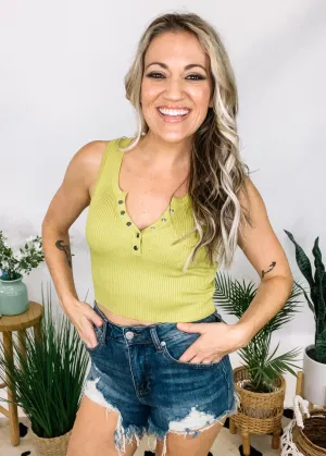 Snap Button Crop Tank