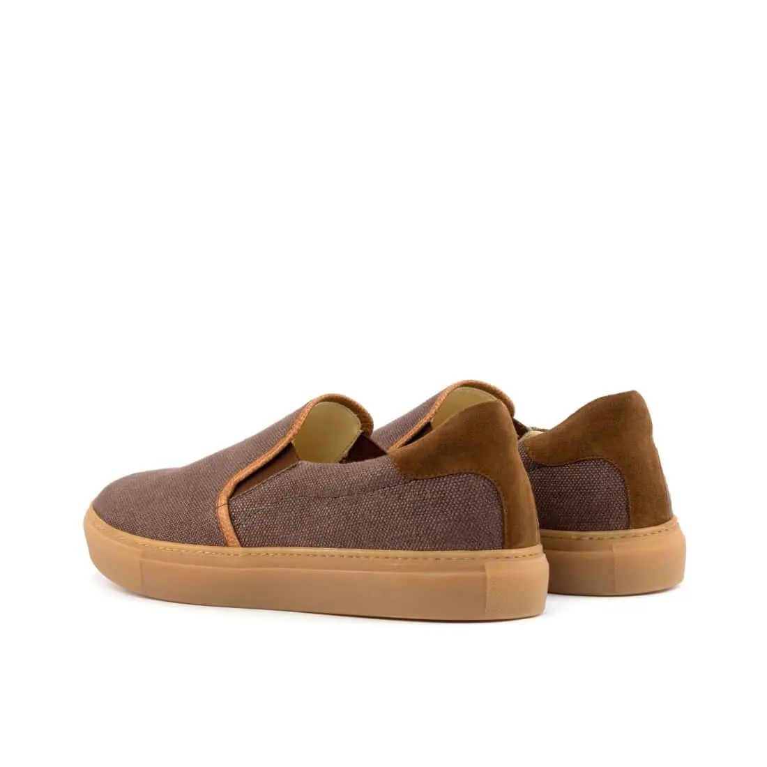 Sneakers Slip On en lin marron - Semelles Caramel