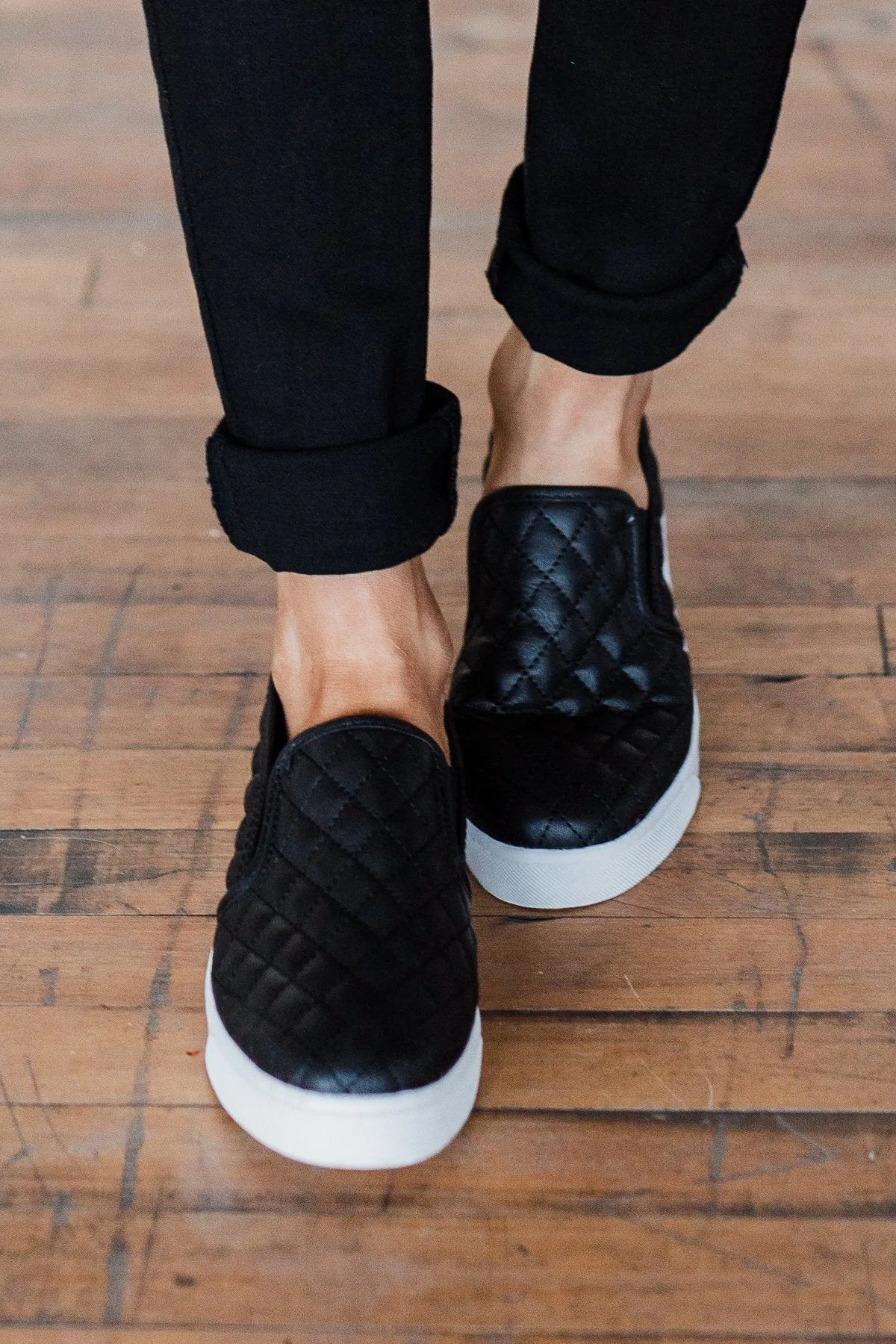 Soda Alone Slip On Sneakers- Black