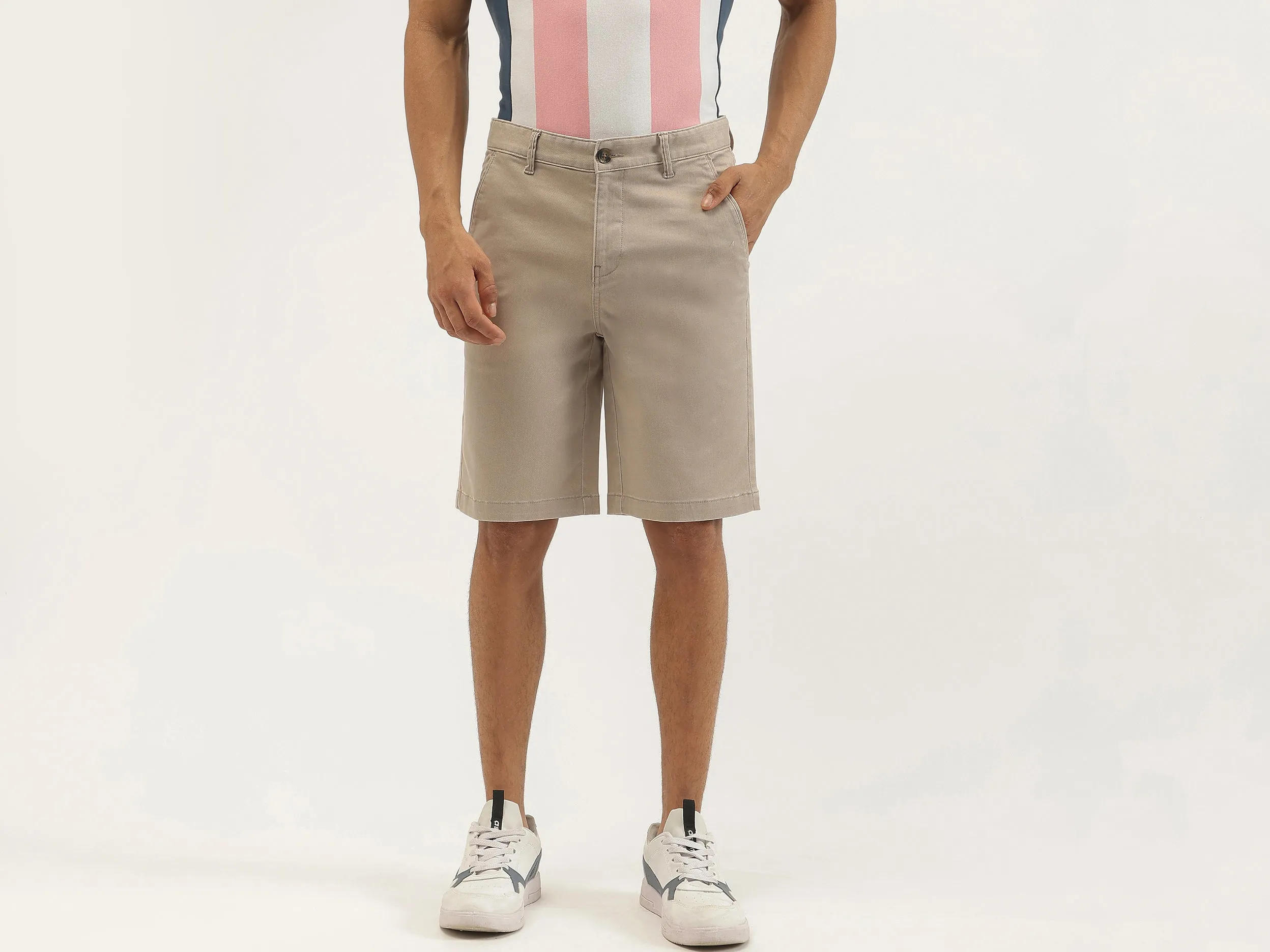 Solid Slim Fit Chino Shorts