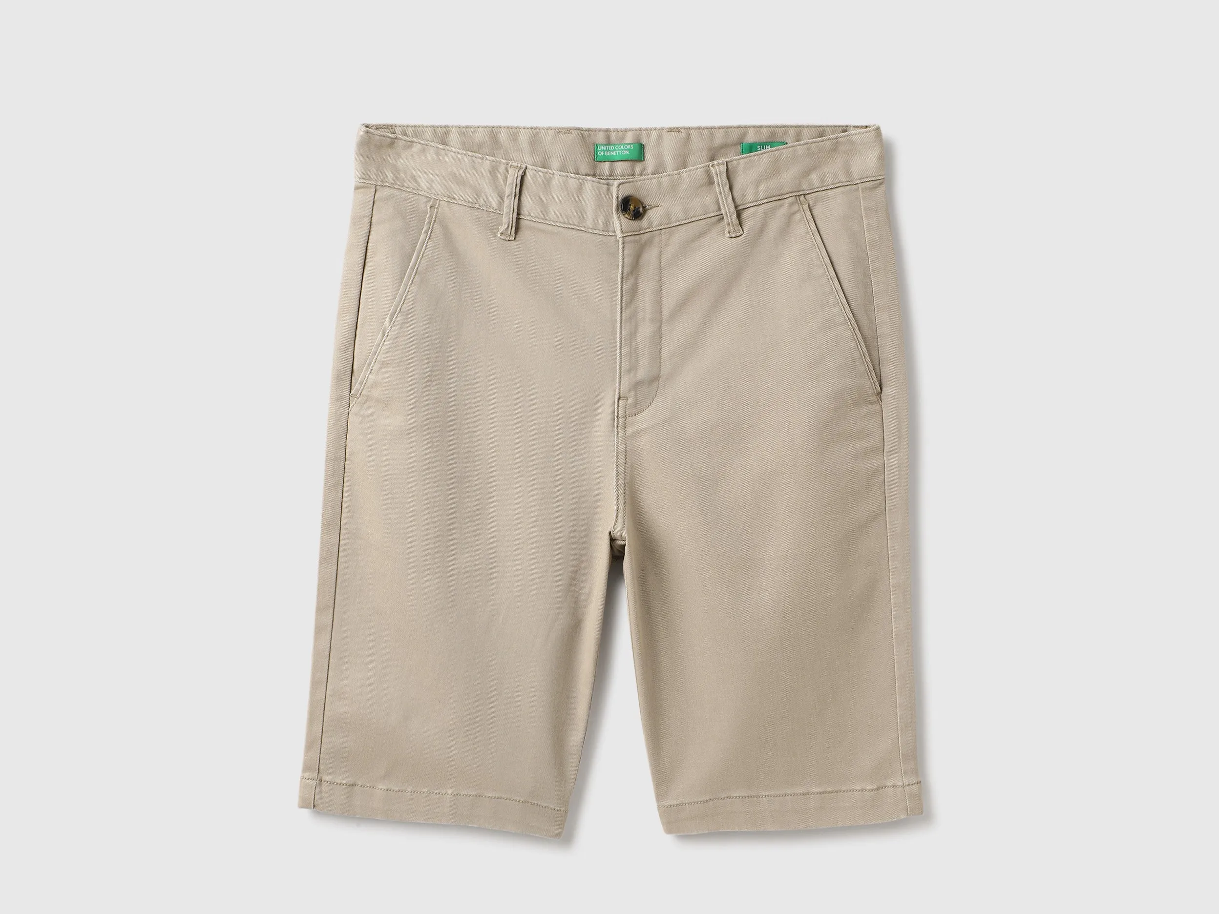 Solid Slim Fit Chino Shorts