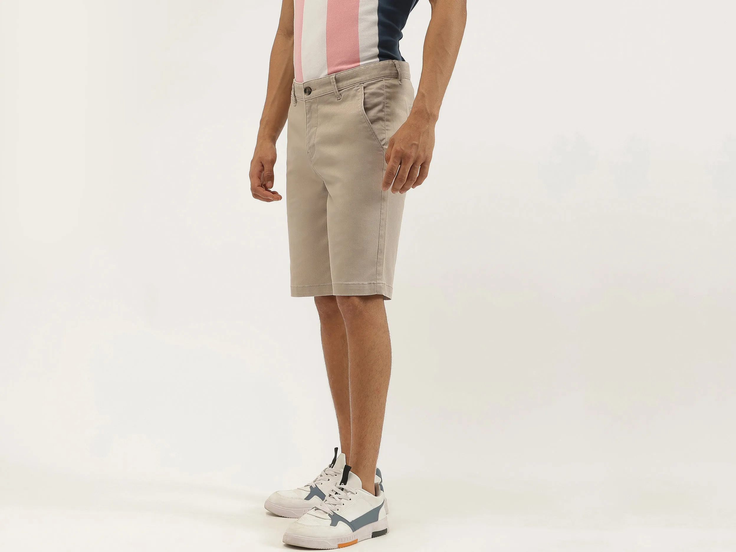 Solid Slim Fit Chino Shorts