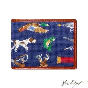 Southern Sportsman Pattern Needlepoint Bi-Fold Wallet