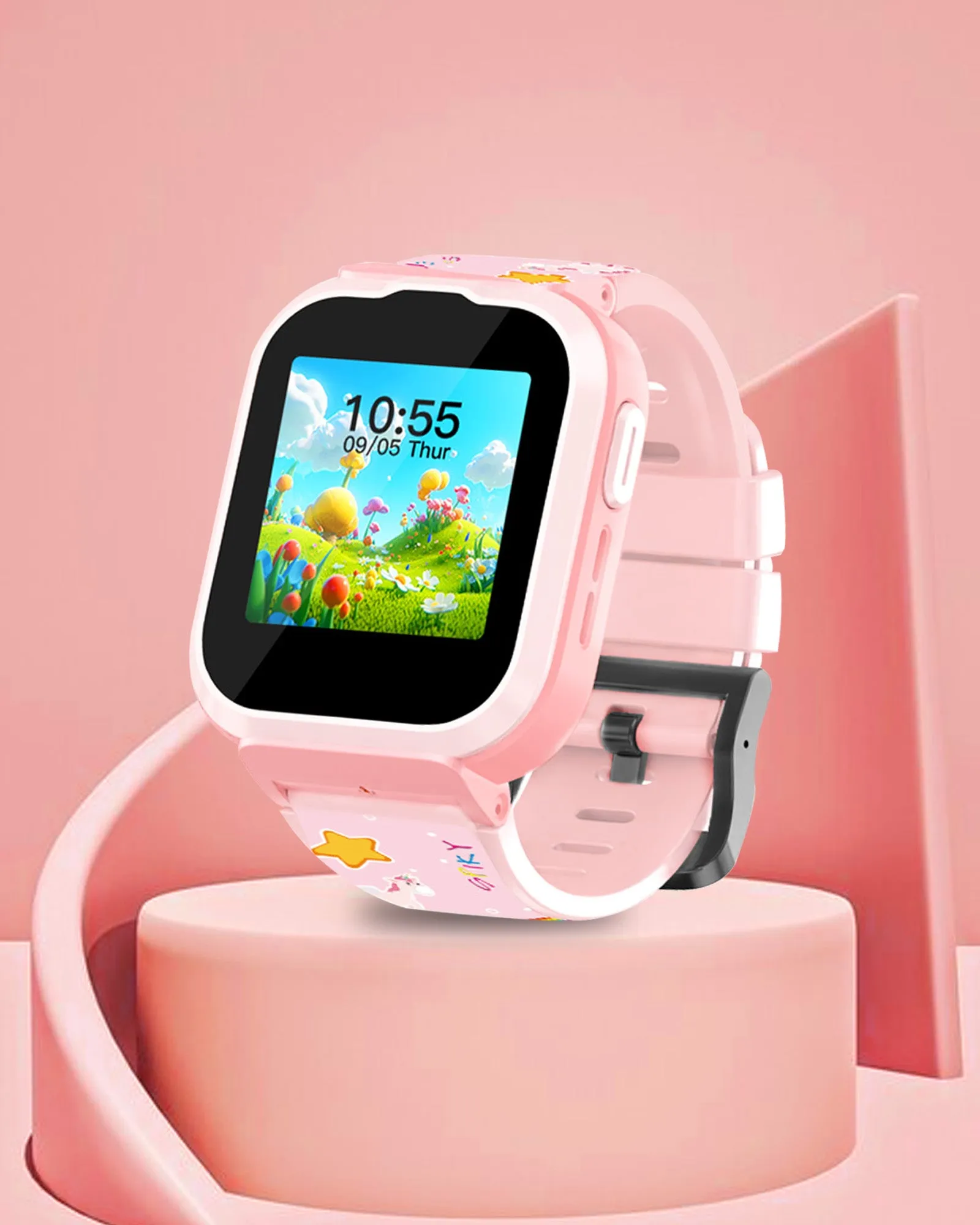 Spiky Cyclops 4g Video & Voice Calling Dewatering Waterproof Kids Smartwatch Printed strap - Camo