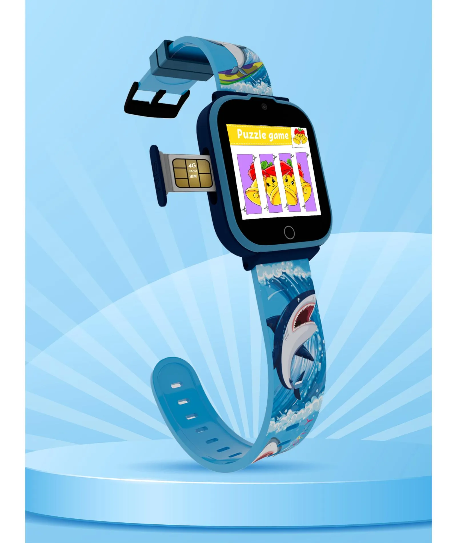 Spiky Cyclops 4g Video & Voice Calling Dewatering Waterproof Kids Smartwatch Printed strap - Camo