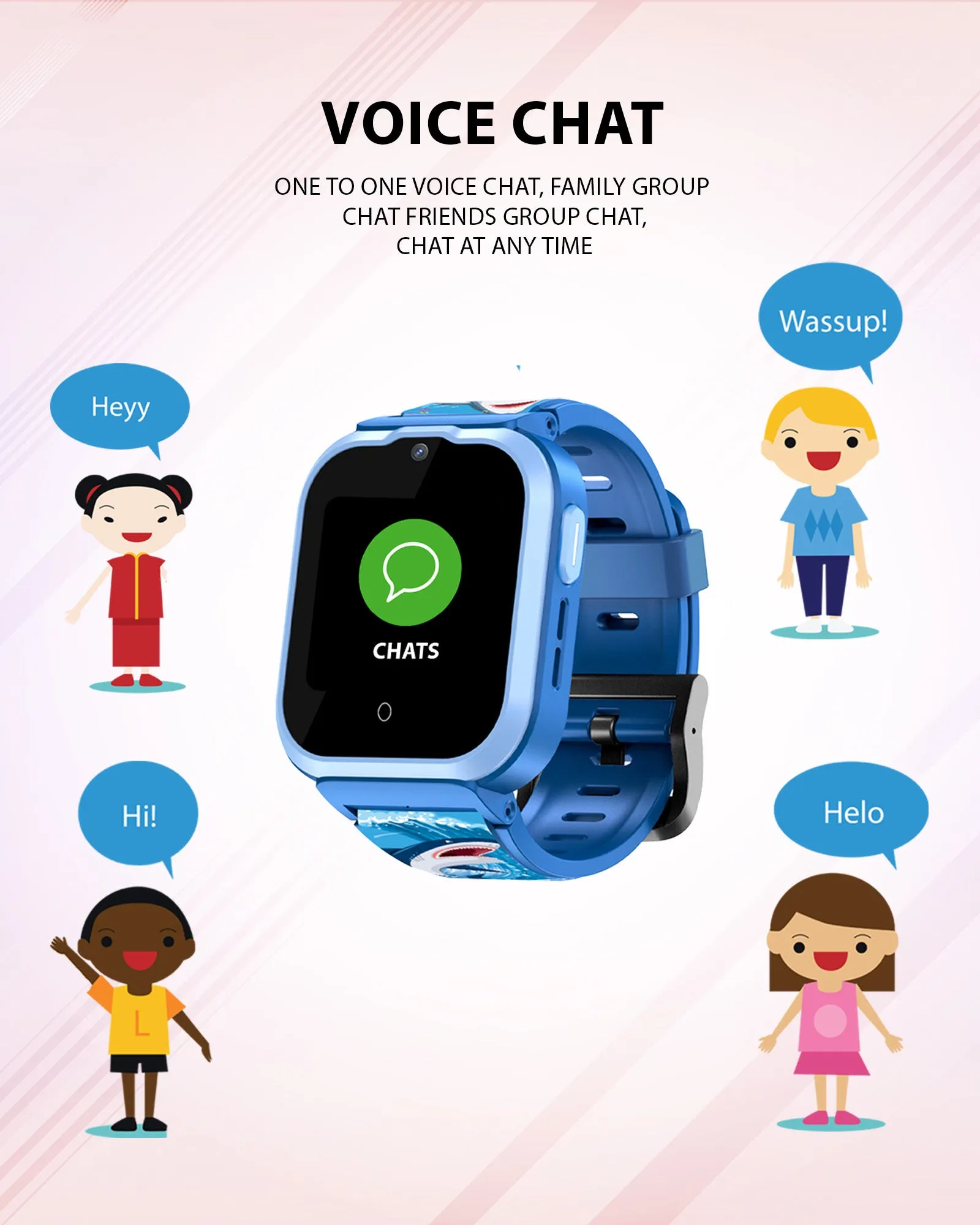 Spiky Cyclops 4g Video & Voice Calling Dewatering Waterproof Kids Smartwatch Printed strap - Camo