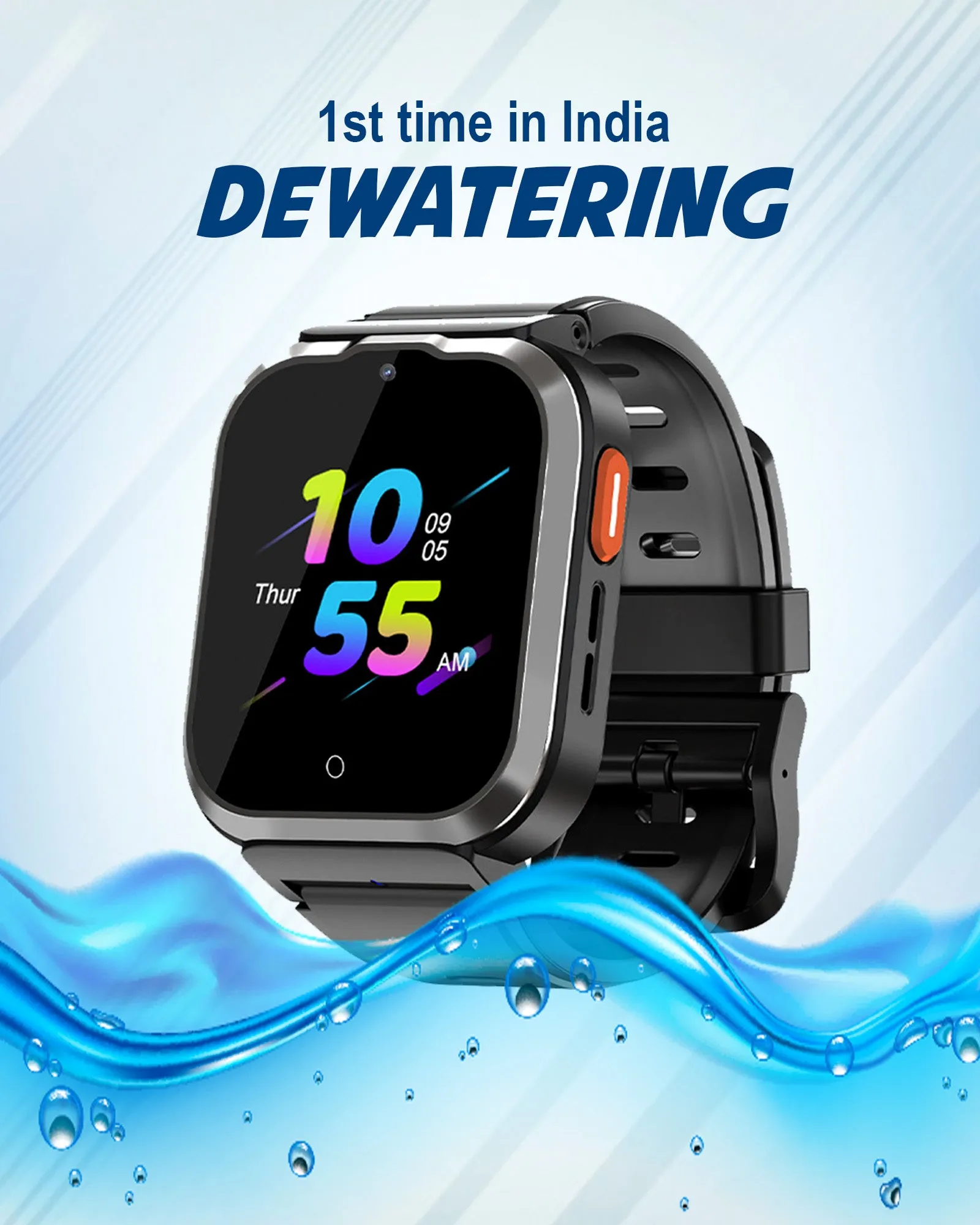Spiky Cyclops 4g Video & Voice Calling Dewatering Waterproof Kids Smartwatch Printed strap - Camo