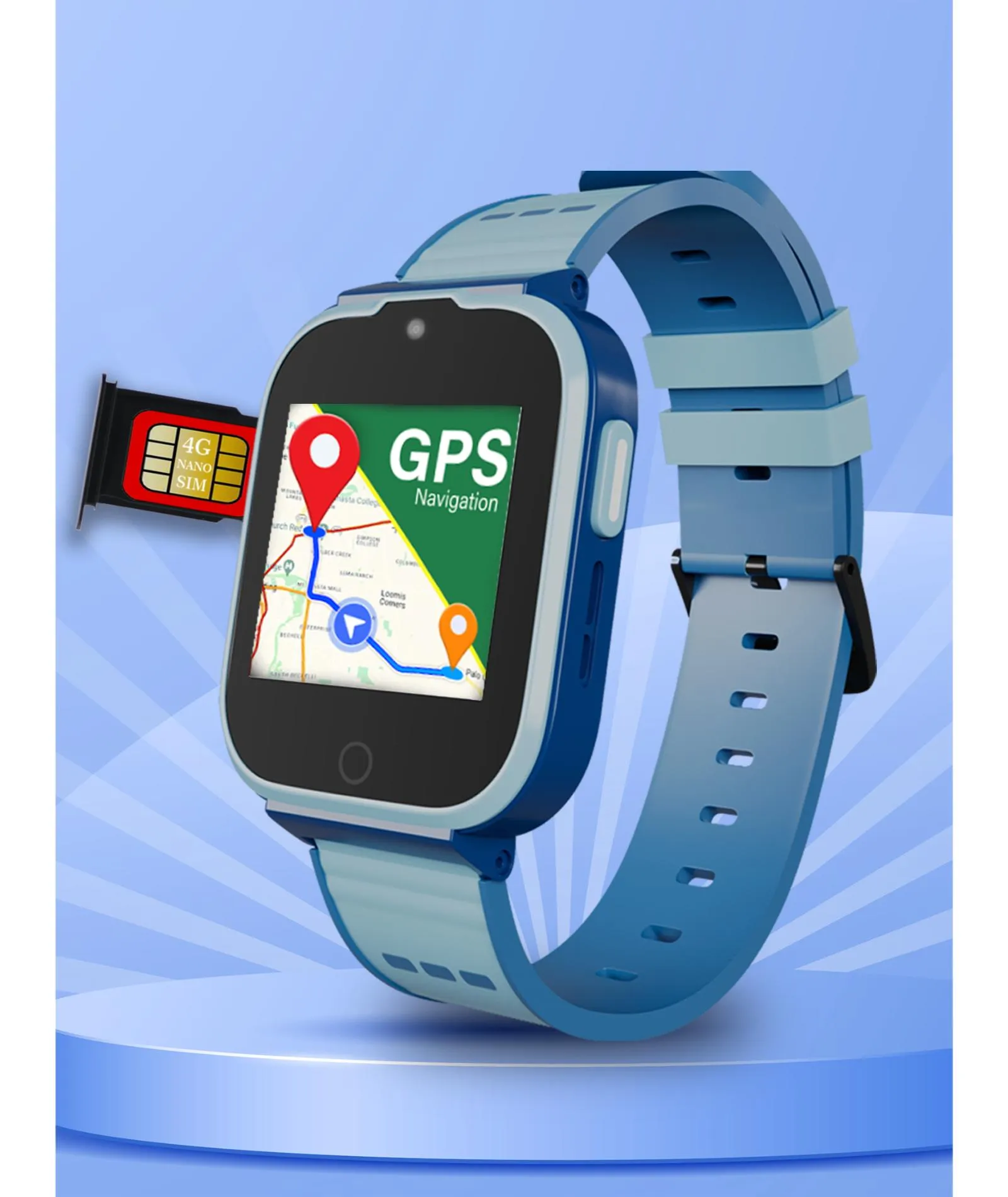 Spiky Cyclops 4g Video & Voice Calling Dewatering Waterproof Kids Smartwatch Printed strap - Camo