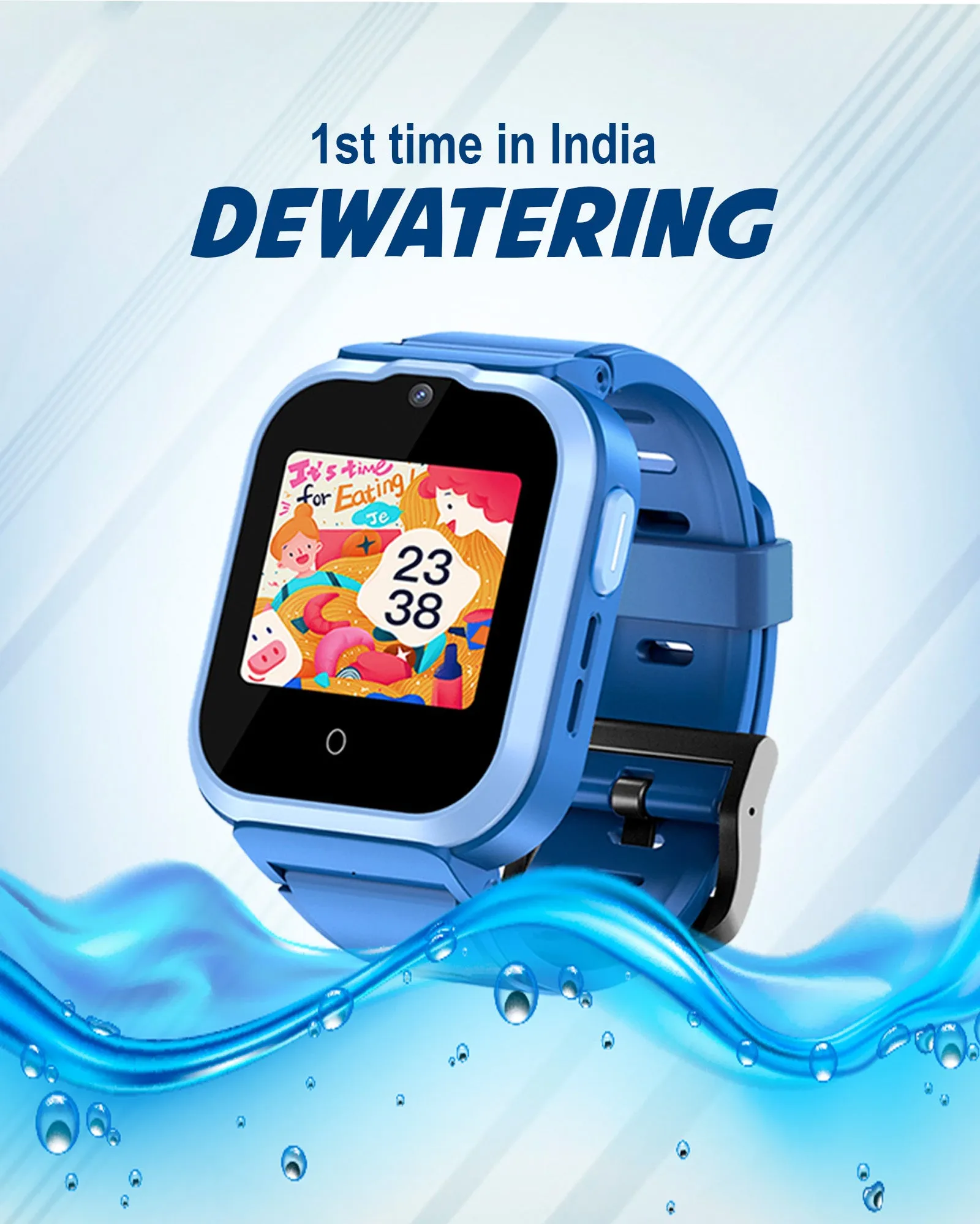 Spiky Cyclops 4g Video & Voice Calling Dewatering Waterproof Kids Smartwatch Printed strap - Camo